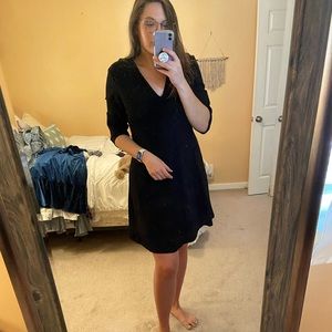 Anne Klein Black V-Neck Dress